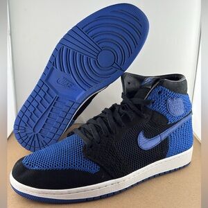 Nike Air Jordan 1 Retro High OG Flyknit Royal 919704-006 Black Blue Leather